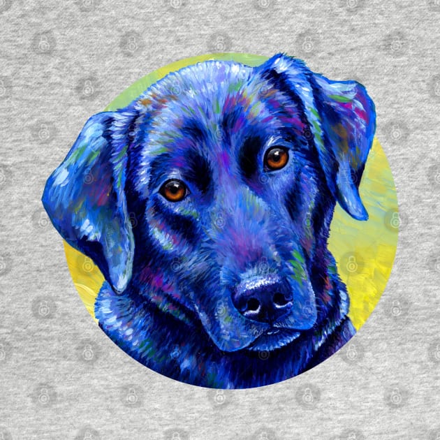 Loyal Companion -  Colorful Black Labrador Retriever Dog by rebeccawangart